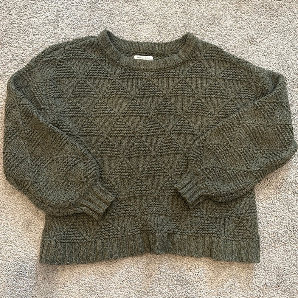 Green american eagle knit sweater